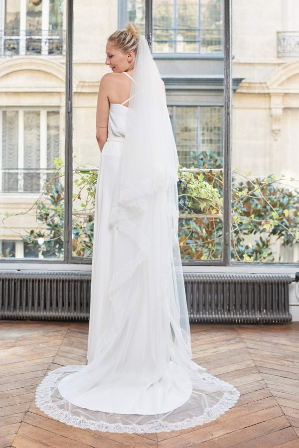 Robe 2 En 1 Voile LMV Noir/Écru Taille 36-38 - Robe Avec Sous-Robe 'Orgueil' Neuf Sans Étiquettes