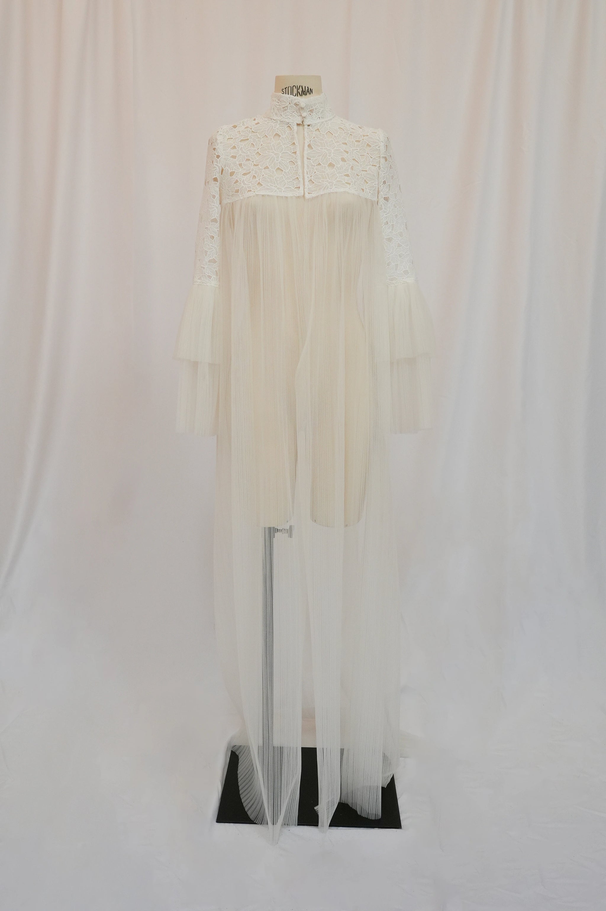 Veste en tulle pliéée et dentelle T36 n°785 - Vente Prototype