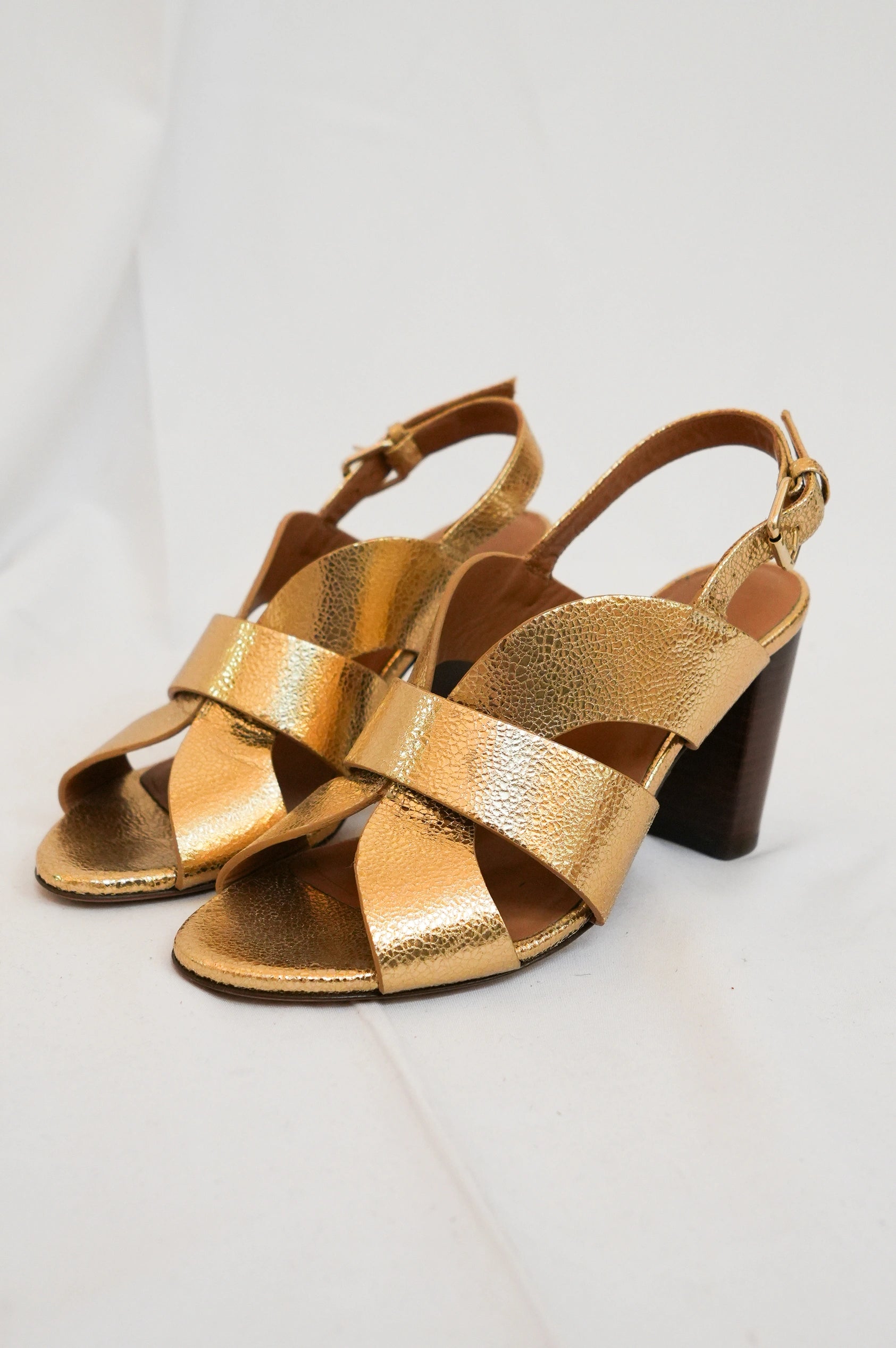 Sandales Or Blanc N°55 Rivecour T36 - Vente Prototype