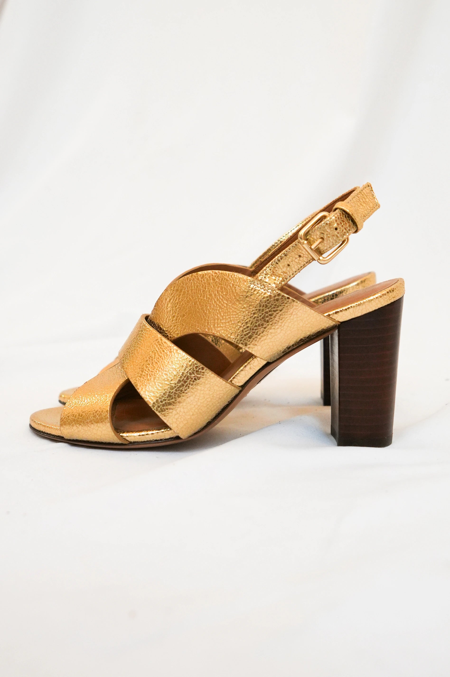 Sandales Or Blanc N°55 Rivecour T36 - Vente Prototype