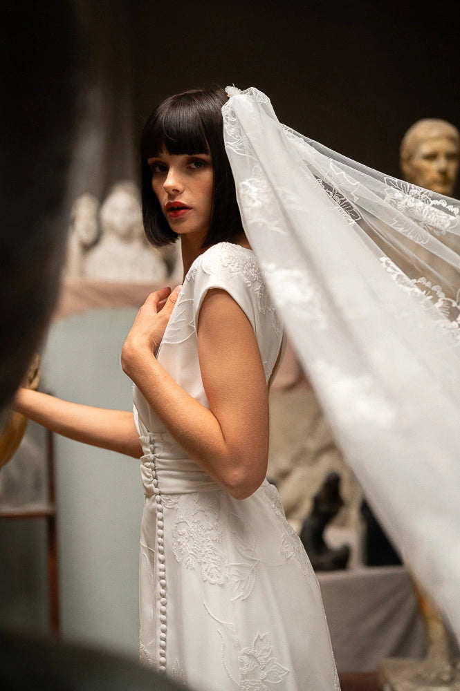 Voile sales brodé mariage