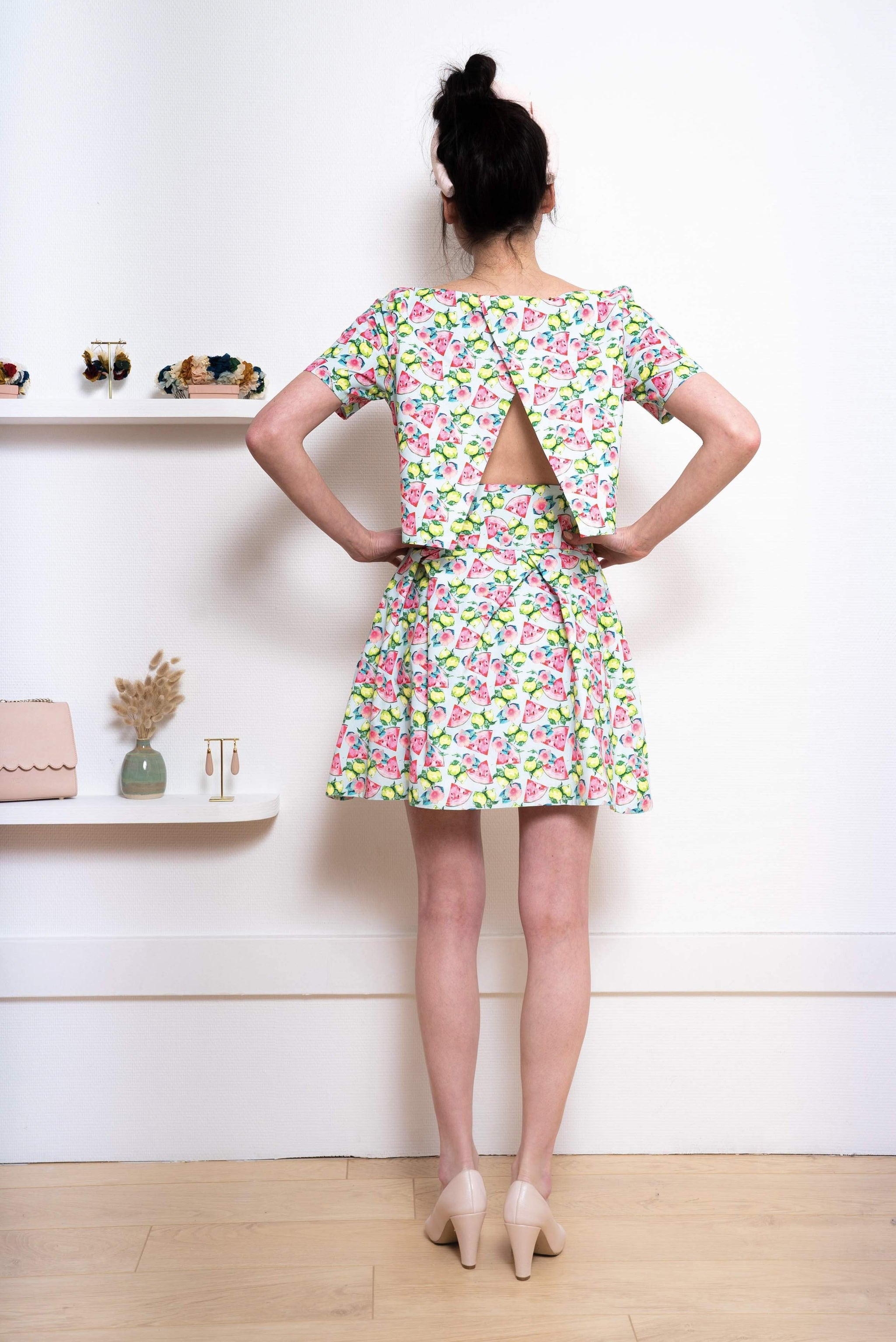 Le Haut de L'Intrépide Imprimé Fruité-L'AMUSÉE-ensemble jupe,jupe,jupe courte,robe courte,taille haute,été 2018