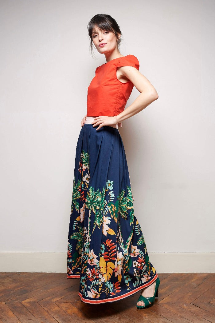 Jupe de le la Polyvalente Imprimée Multico-L'AMUSÉE-dentelle,ensemble jupe,jupe,jupe longue,robe longue,taille haute,été 2018