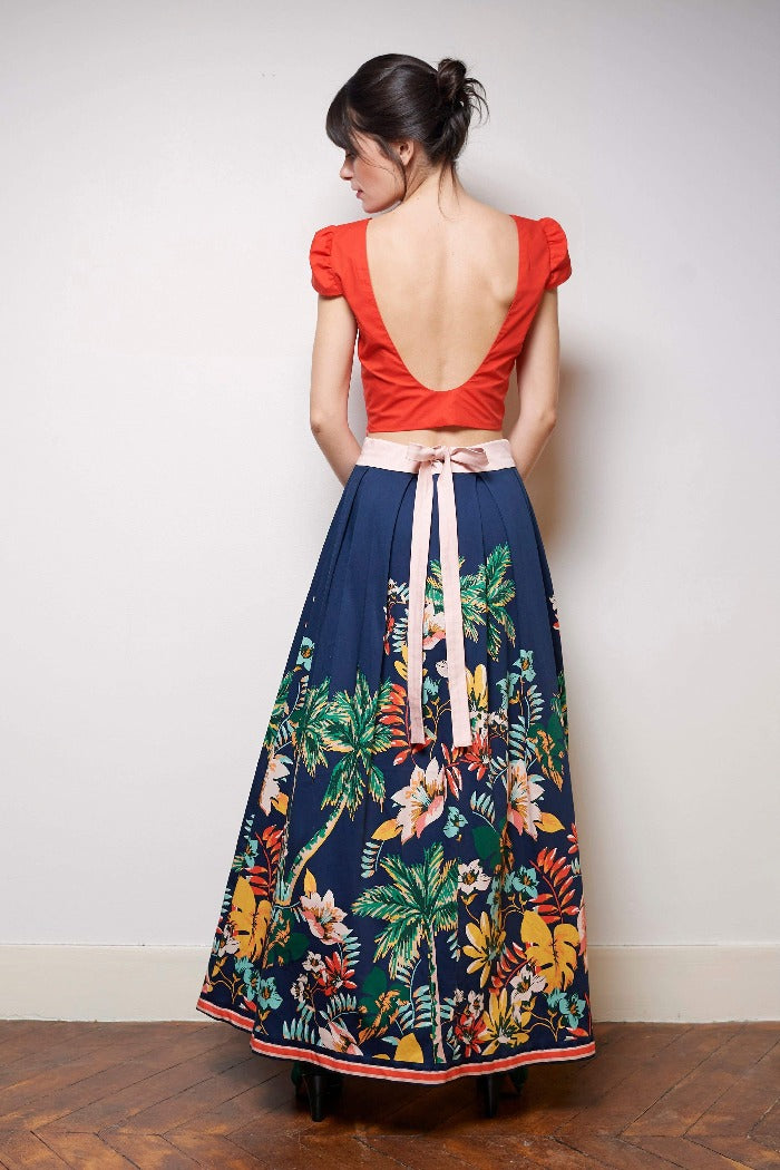Jupe de le la Polyvalente Imprimée Multico-L'AMUSÉE-dentelle,ensemble jupe,jupe,jupe longue,robe longue,taille haute,été 2018